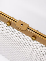 Whiting and Davis White Chainmail Structured Bag Accessory arcadeshops.com