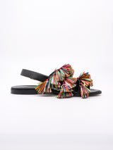 Manolo Blahnik Raffia Fringe Flat Sandal Accessory arcadeshops.com