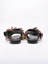 Manolo Blahnik Raffia Fringe Flat Sandal Accessory arcadeshops.com
