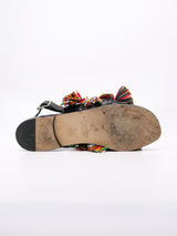 Manolo Blahnik Raffia Fringe Flat Sandal Accessory arcadeshops.com