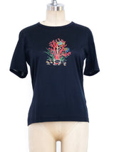 Gucci Aquatic Printed Black Tee Top arcadeshops.com