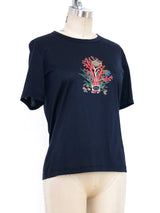 Gucci Aquatic Printed Black Tee Top arcadeshops.com