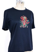 Gucci Aquatic Printed Black Tee Top arcadeshops.com