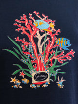 Gucci Aquatic Printed Black Tee Top arcadeshops.com
