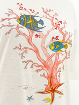 Gucci Aquatic Printed White Tee Top arcadeshops.com