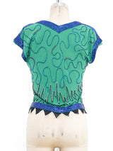 Bead Embellished Silk Top Top arcadeshops.com
