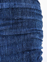 Denim Printed Ruched Mesh Tank Dress Dress arcadeshops.com