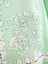 Escada Baroque Printed Mint Silk Blouse Top arcadeshops.com