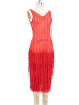 Fringed Chiffon Bias Dress Dress arcadeshops.com
