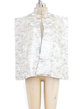 Metallic Pagoda Motif Brocade Japanese Cape Jacket arcadeshops.com