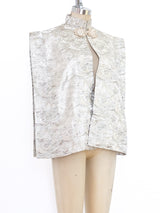 Metallic Pagoda Motif Brocade Japanese Cape Jacket arcadeshops.com