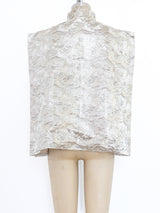 Metallic Pagoda Motif Brocade Japanese Cape Jacket arcadeshops.com