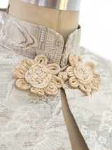 Metallic Pagoda Motif Brocade Japanese Cape Jacket arcadeshops.com