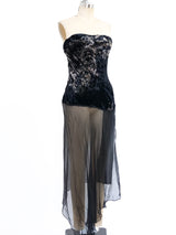 Donna Karan Devore Velvet Layered Dress Dress arcadeshops.com