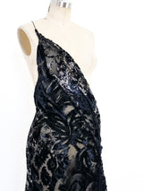 Donna Karan Devore Velvet Layered Dress Dress arcadeshops.com