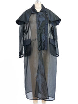 Black Organza Trench Coat Jacket arcadeshops.com