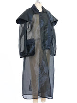 Black Organza Trench Coat Jacket arcadeshops.com
