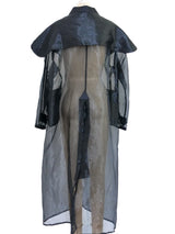 Black Organza Trench Coat Jacket arcadeshops.com