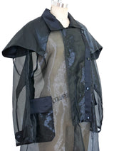 Black Organza Trench Coat Jacket arcadeshops.com