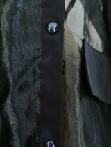 Black Organza Trench Coat Jacket arcadeshops.com