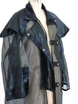 Black Organza Trench Coat Jacket arcadeshops.com