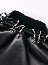 Gucci Black Leather Ring Handle Shoulder Bag Accessory arcadeshops.com