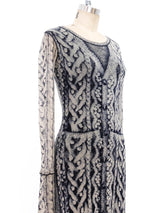 Jean Paul Gaultier Knit Sweater Printed Mesh Dress Dress arcadeshops.com