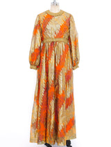 Metallic Brocade Palazzo Jumpsuit Suit arcadeshops.com