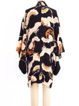 Crane Printed Silk Kimono Jacket arcadeshops.com