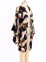 Crane Printed Silk Kimono Jacket arcadeshops.com