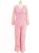 1960's Pink Eyelet Jumpsuit Suit arcadeshops.com