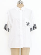 Chanel Logo Short Sleeve Shirt Top arcadeshops.com