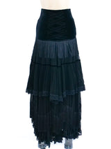 Dolce and Gabbana Tiered Maxi Skirt Bottom arcadeshops.com