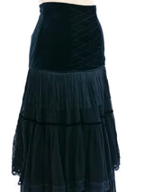 Dolce and Gabbana Tiered Maxi Skirt Bottom arcadeshops.com