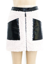 Courreges Shag Textured Zip Front Mini Skirt Bottom arcadeshops.com