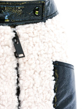 Courreges Shag Textured Zip Front Mini Skirt Bottom arcadeshops.com