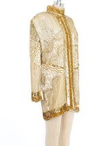 Gold Sequin and Bead Embellished Jacket Jacket arcadeshops.com