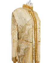 Gold Sequin and Bead Embellished Jacket Jacket arcadeshops.com