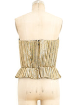 Metallic Gold Lame and Velvet Bustier Top arcadeshops.com