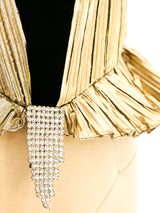 Metallic Gold Lame and Velvet Bustier Top arcadeshops.com