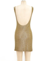 Gold Beaded Tank Mini Dress Dress arcadeshops.com