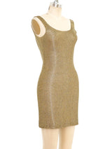 Gold Beaded Tank Mini Dress Dress arcadeshops.com