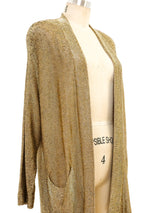 Gold Beaded Open Front Cardigan Jacket arcadeshops.com
