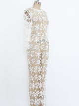 Hand Crochet Gown with Train Dress arcadeshops.com