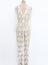 Hand Crochet Gown with Train Dress arcadeshops.com