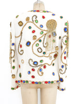 Jewel and Bead Embellished Cropped Jacket Jacket arcadeshops.com