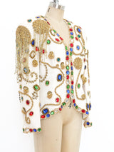 Jewel and Bead Embellished Cropped Jacket Jacket arcadeshops.com