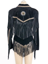Fringed Black Suede Western Jacket Jacket arcadeshops.com