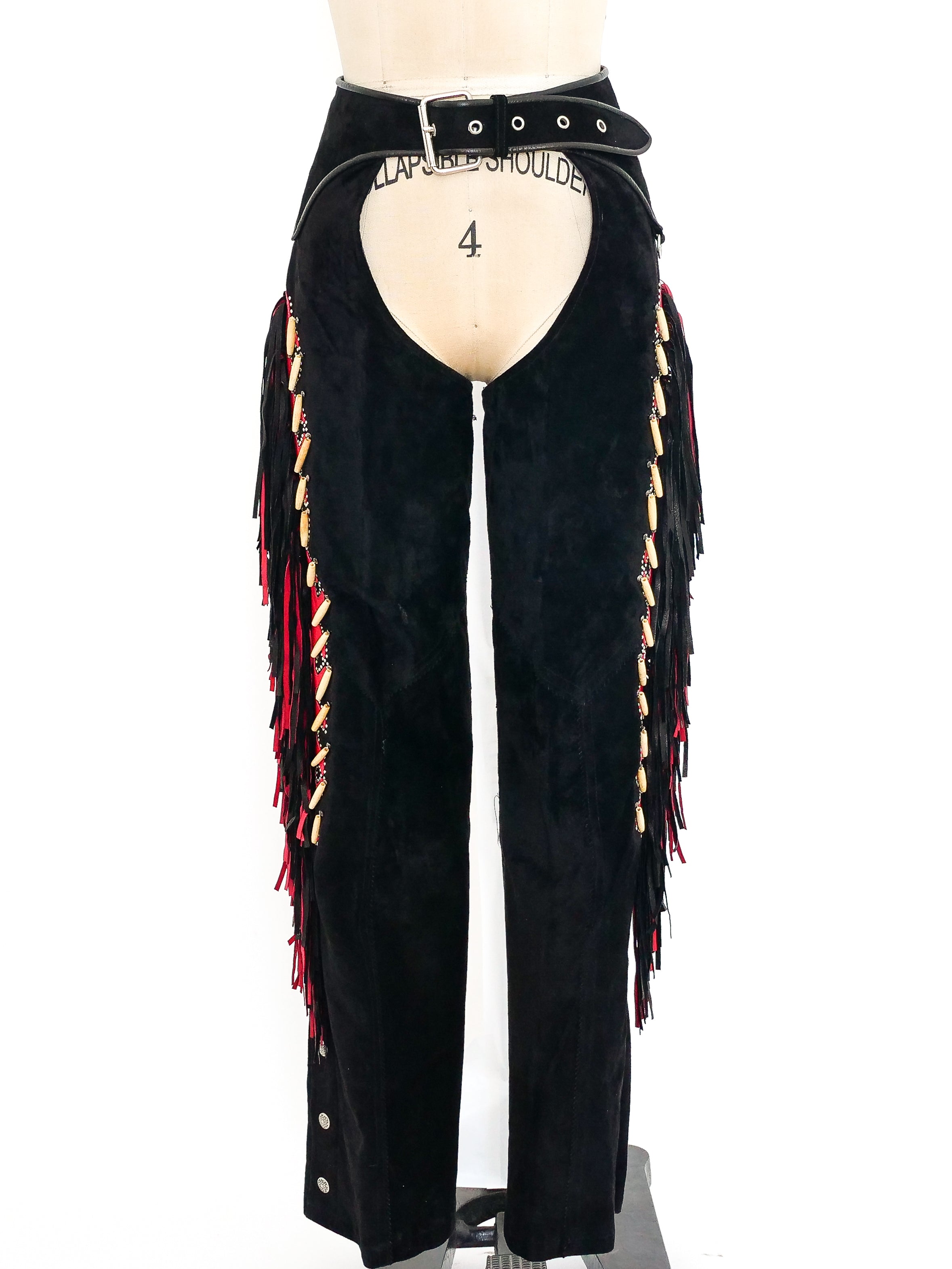 Fringed Suede Western Chaps