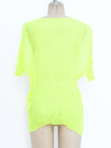 Issey Miyake Neon Plisse Pleated Top Top arcadeshops.com